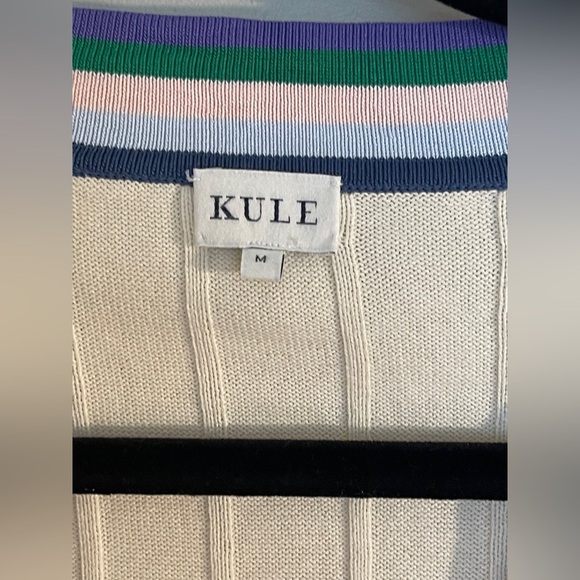 KULE The Binx Cream Striped Cotton Cardigan Size M - Picture 5 of 9